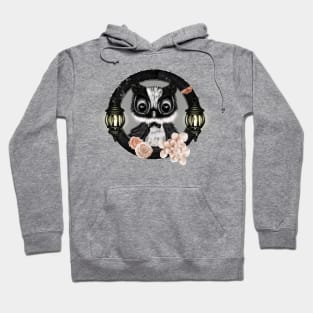 Cute little owl with flowers Hoodie